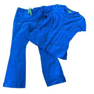 Crocs Scrub Set Blue Womens Small Elastic Waist Pants & Top
